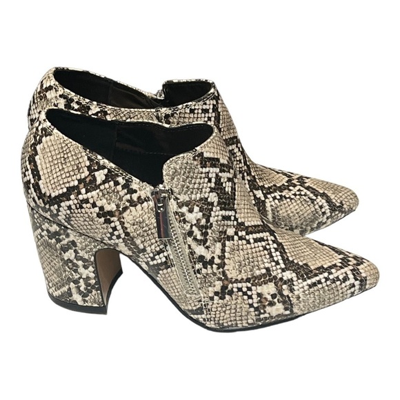 Michael Shannon Pointy Toe Faux Leather Snakeskin 3.5”Heel Low Cut Booties 8.5 - Picture 6 of 6